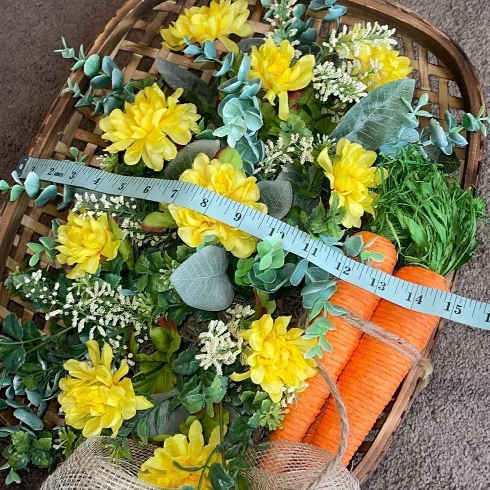 Floral Spring‎ Easter Tobacco Basket Wall Door Decoration Handmade